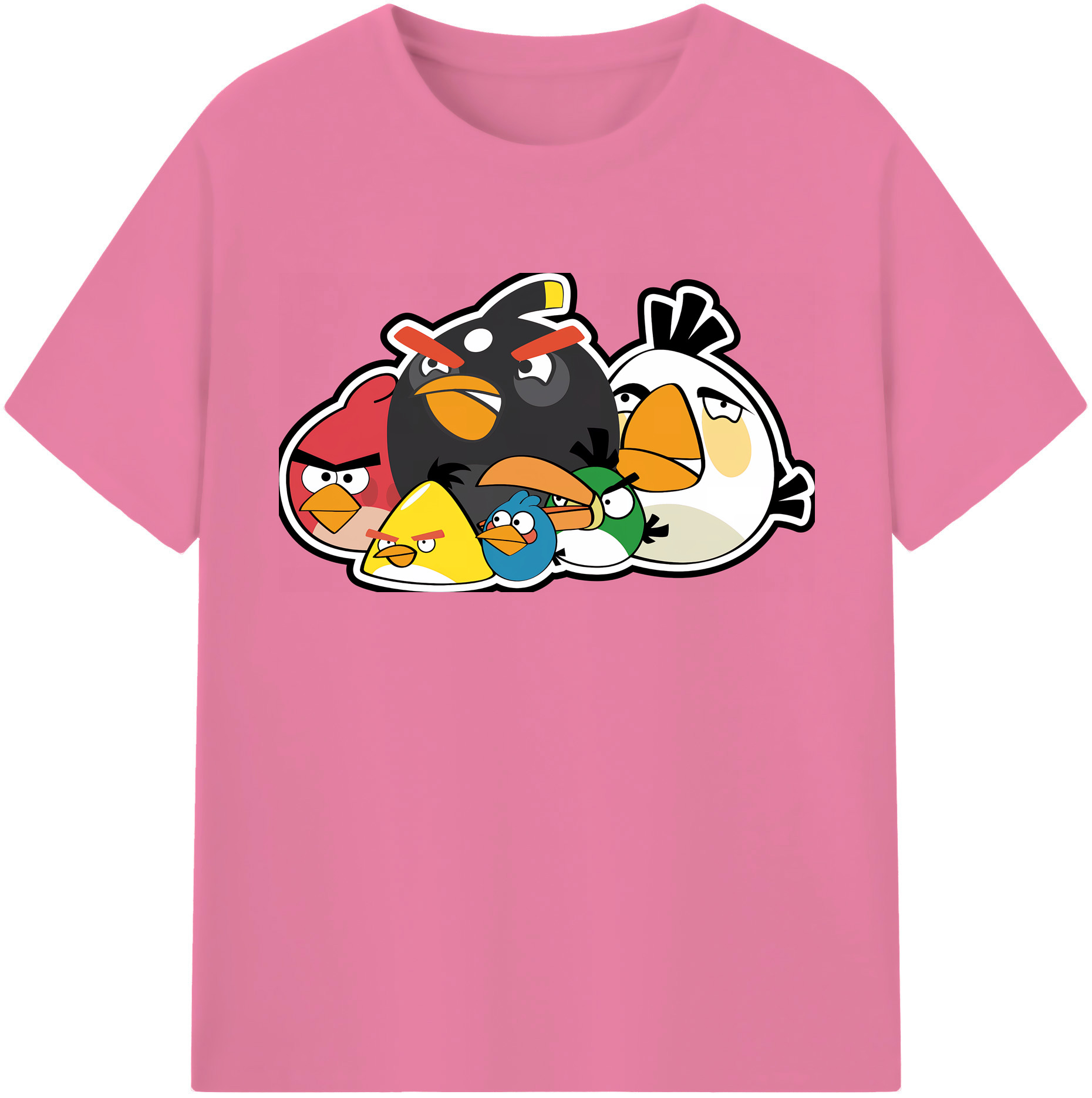 （画像用） Angry Birds アングリーバード 綿100％半袖Tシャツ（フロントプリント）